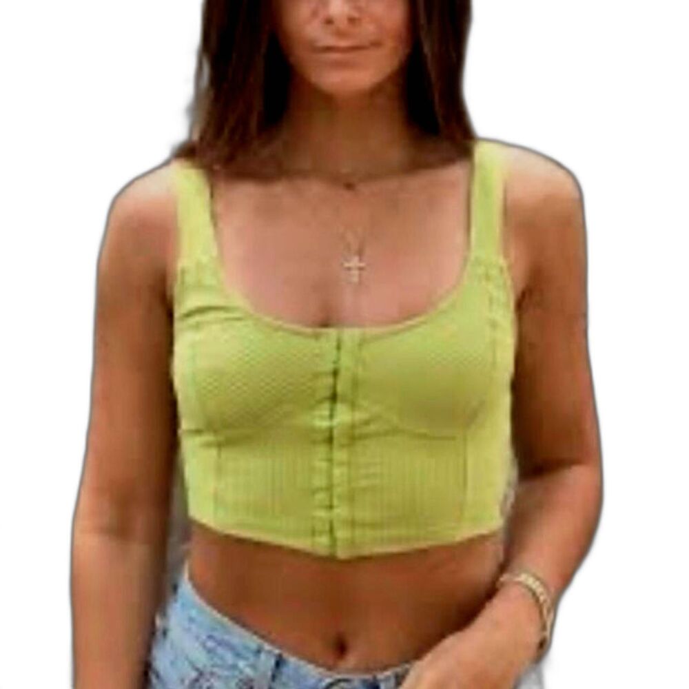 Urban Outfitters Women's Green Textured Sleeveless Corset Top Size XS
